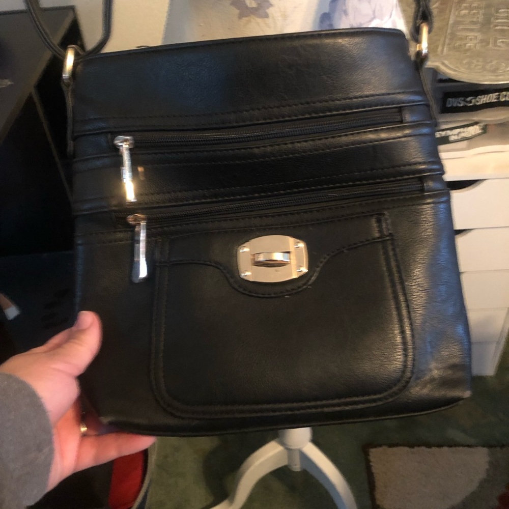 Black and gold hardware crossbody  bag